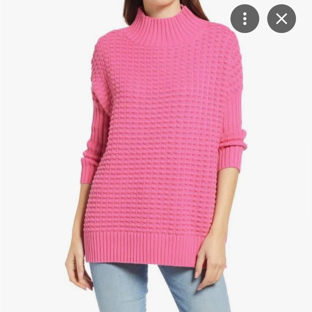 French Connection | White Knit Mock Neck Sweater (S)